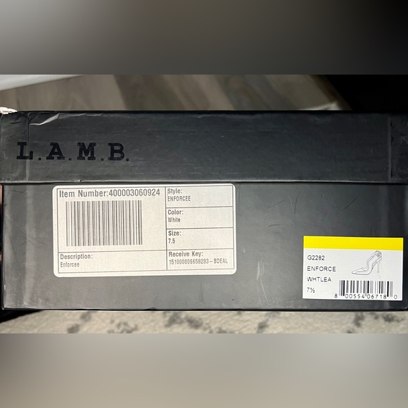 L.A.M.B. Enforcer Enforcee White Grey Heel Pump 7.5M - Picture 11 of 11